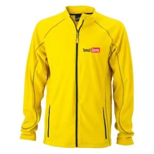 Moška jakna iz flisa rumene barve